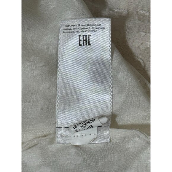 Banana Republic Womens Dillon Classic Fit Ruffle Collar Blouse M White Beach - Picture 12 of 12